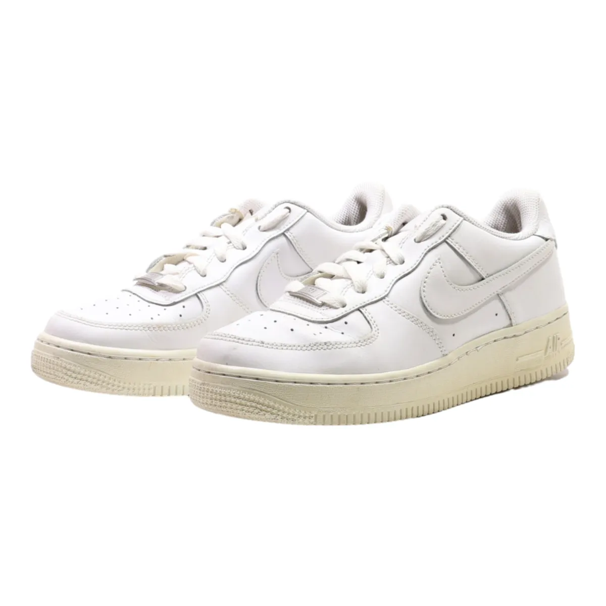 NIKE Air Force 1 2014 Sneaker Trainers White Leather Girls UK 5