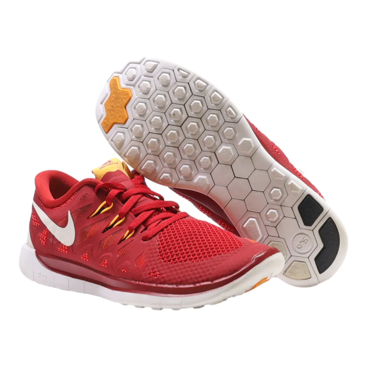 NIKE Free 5.0 Sneaker Trainers Red Synthetic Girls UK 5