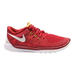NIKE Free 5.0 Sneaker Trainers Red Synthetic Girls UK 5