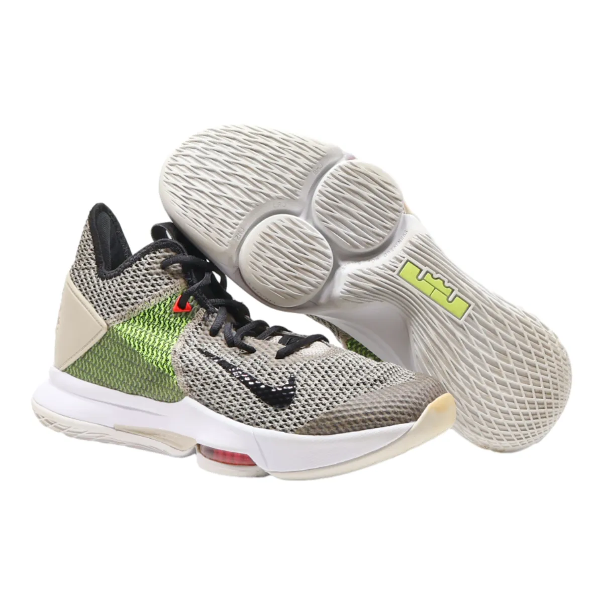 NIKE LeBron Witness 4 String Volt High Top Trainers Beige Synthetic Mens UK 8.5