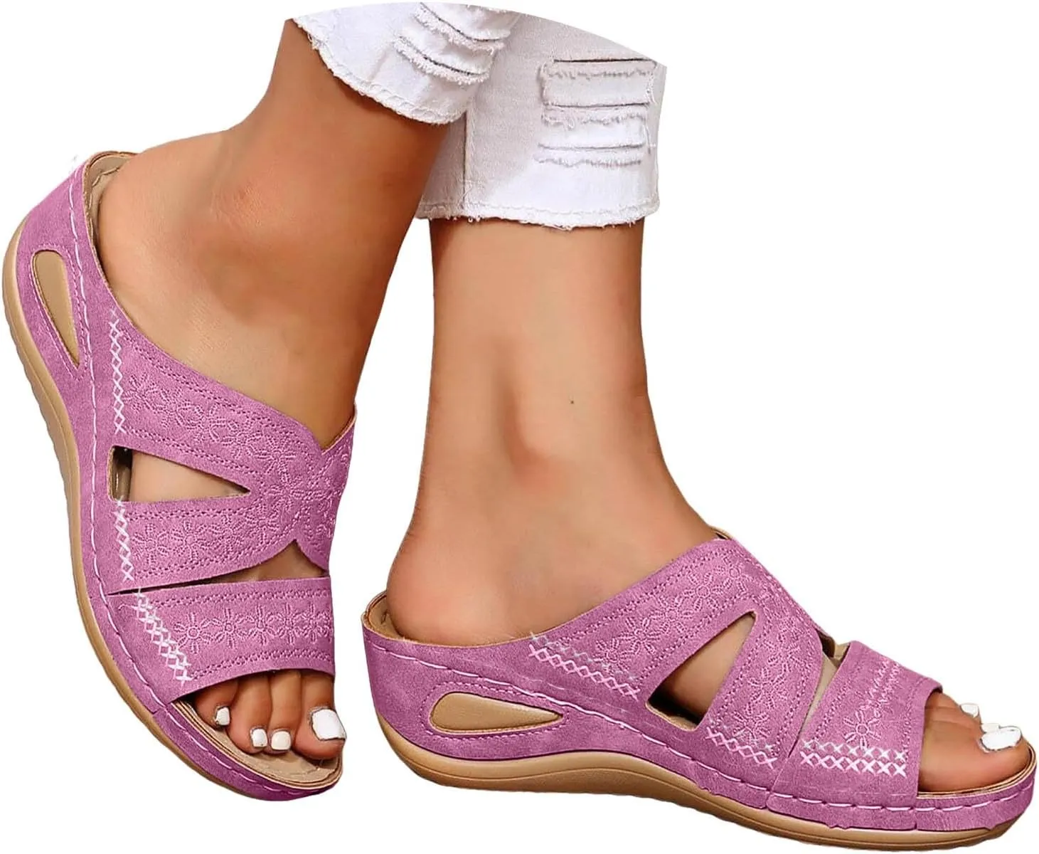 Orthopedic Wedge Sandals for Women 2025, Women's Comfy Orthotic Sandals, Non Slip Summer Dressy Slides Arch Support