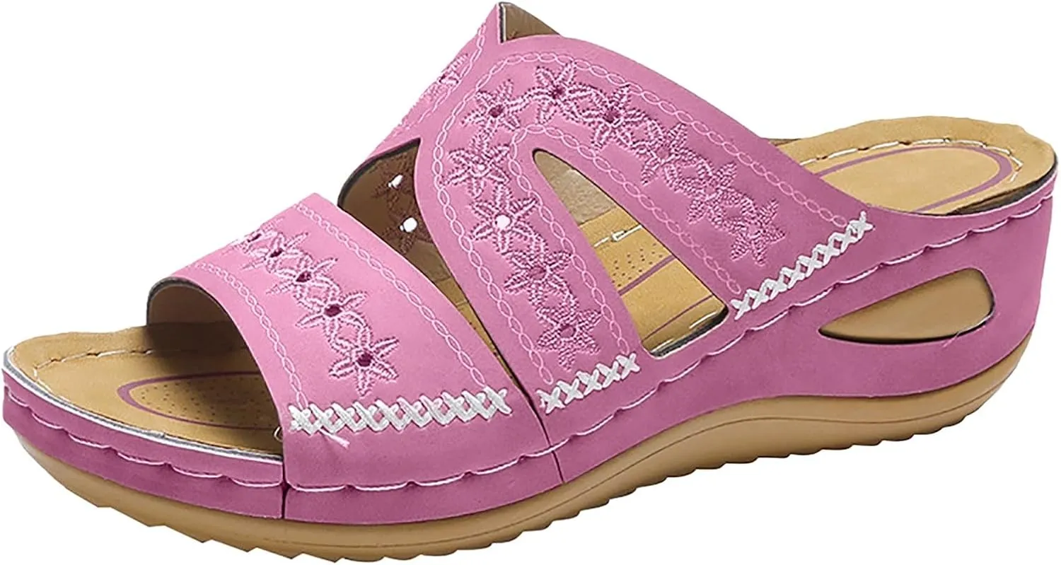 Orthopedic Wedge Sandals for Women 2025, Women's Comfy Orthotic Sandals, Non Slip Summer Dressy Slides Arch Support