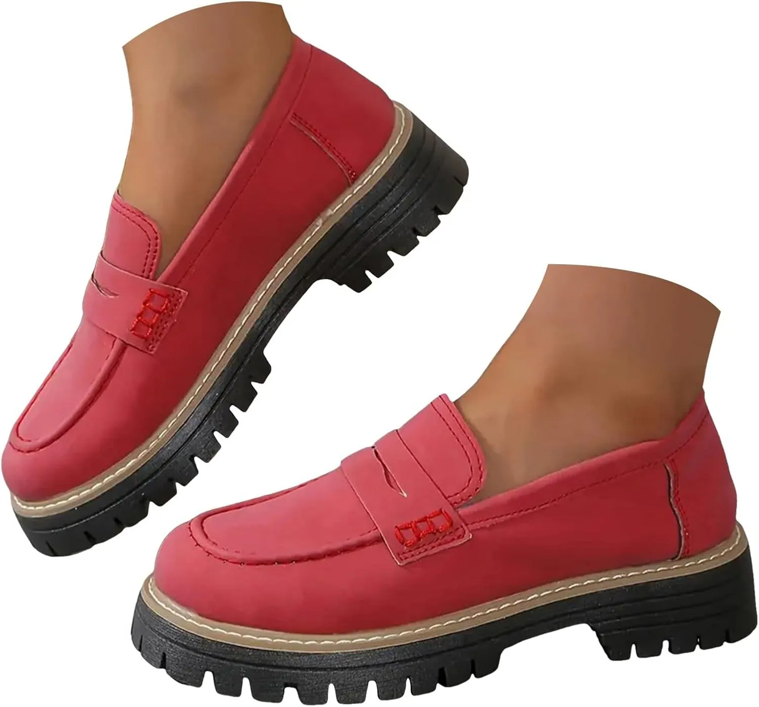 Orthoture-Orthopedic Platform Loafers Comfortable Slip Resistant Loafers with Breathable Arch Support Wide Toe Loafers