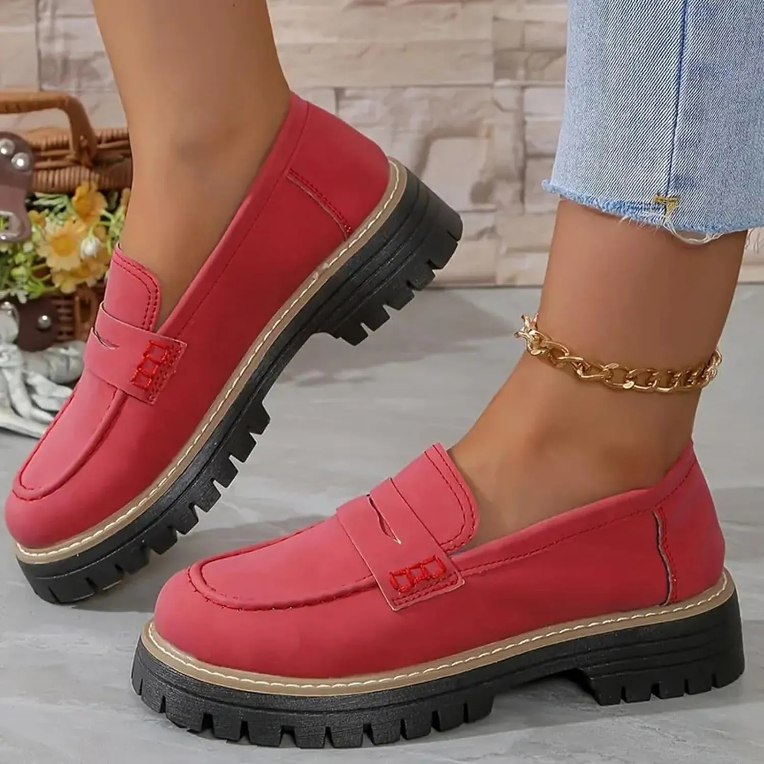 Orthoture-Orthopedic Platform Loafers Comfortable Slip Resistant Loafers with Breathable Arch Support Wide Toe Loafers