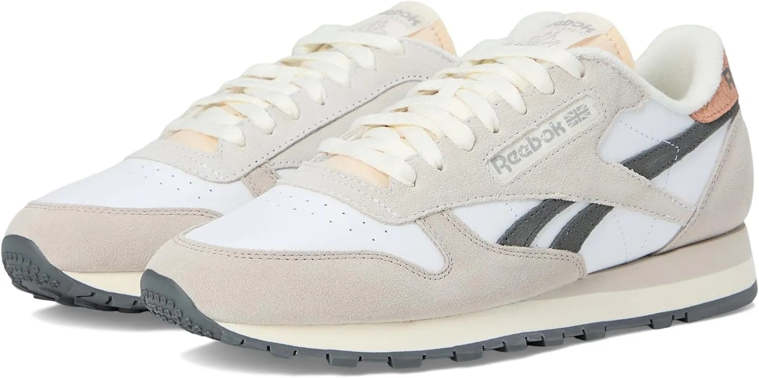 Reebok Unisex Classic Leather Sneakers Legacy, White/Moonstone/Grey 5, 8 US Men