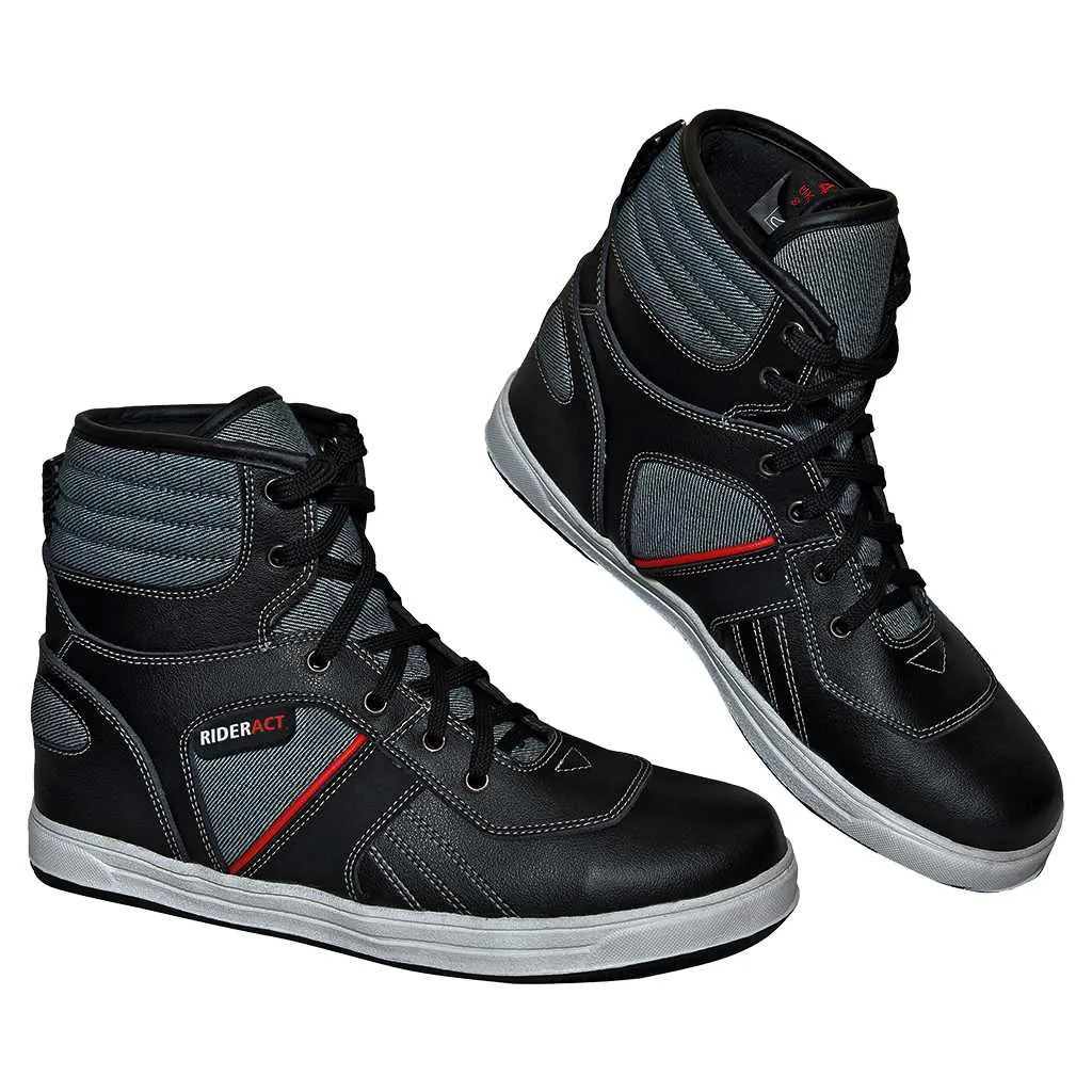 RIDERACT® Tango Men Motorbike Boots Black Motorcycle Sneakers