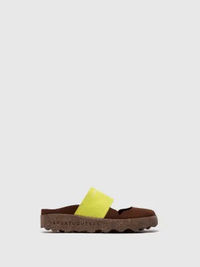 Round Toe Mules CANA BROWN