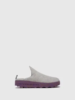 Round Toe Mules COME White