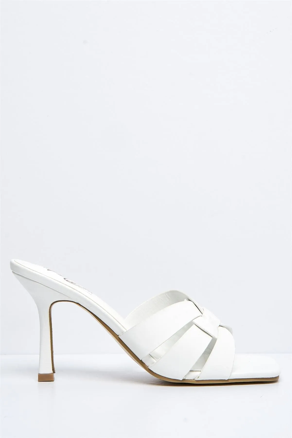 Santorini Large Woven Detail Mule in White