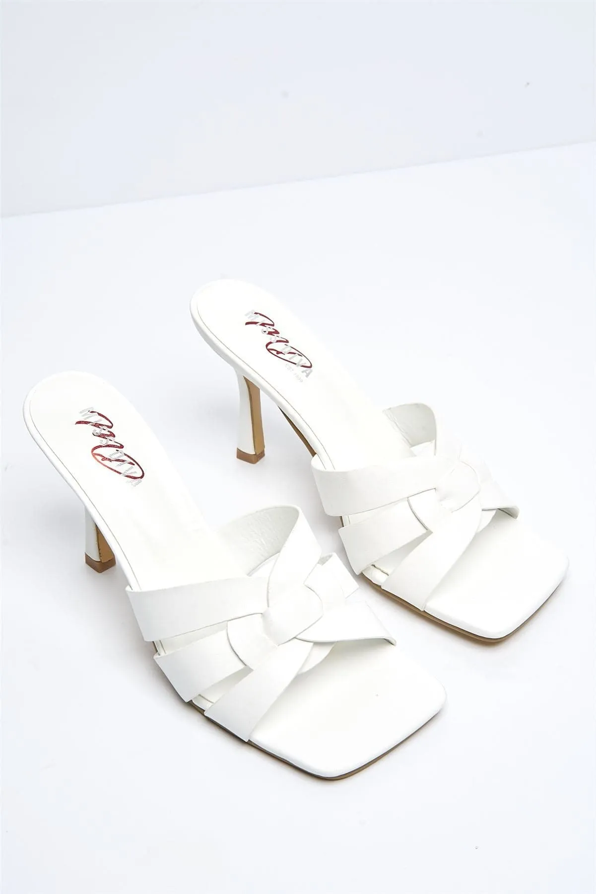 Santorini Large Woven Detail Mule in White