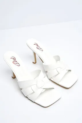 Santorini Large Woven Detail Mule in White
