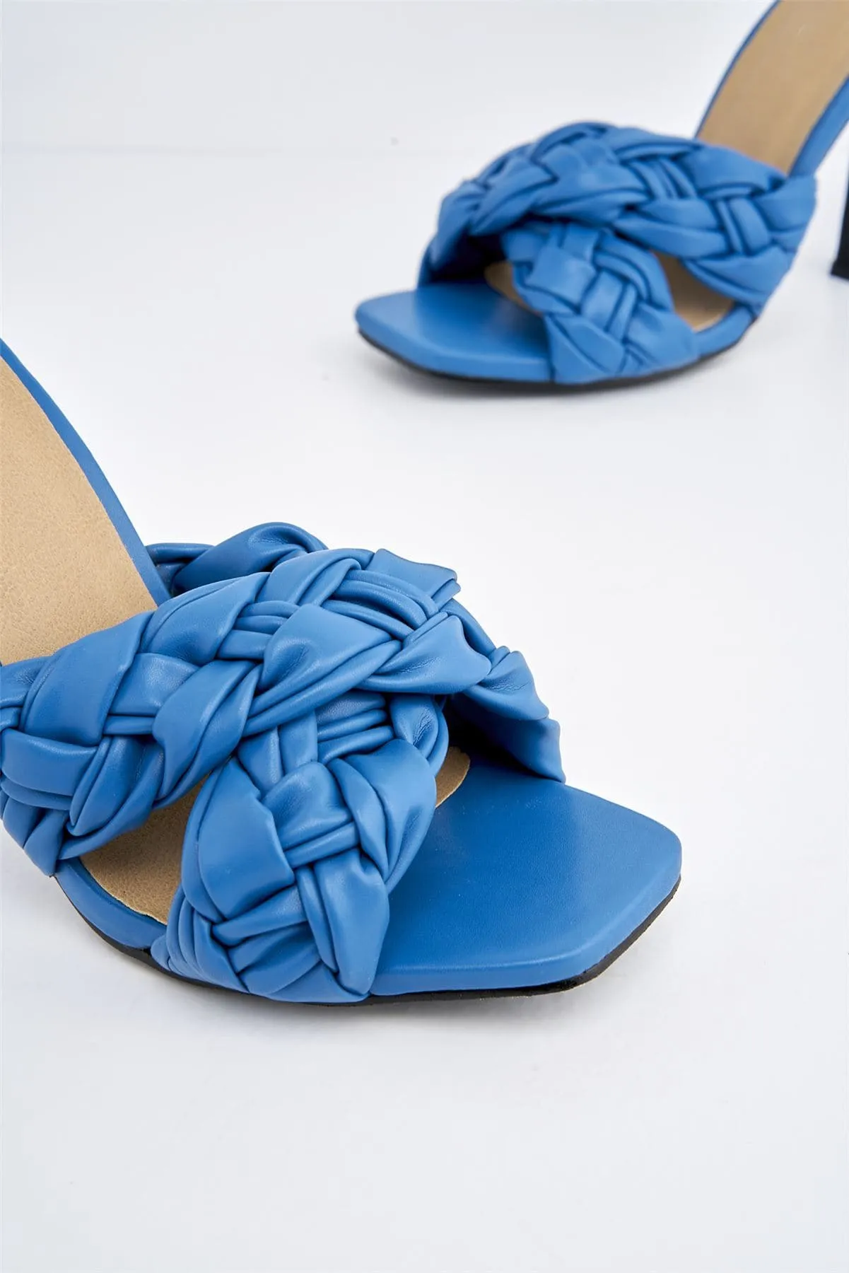 Sorell Plaited Crossover Strap Mule in Blue