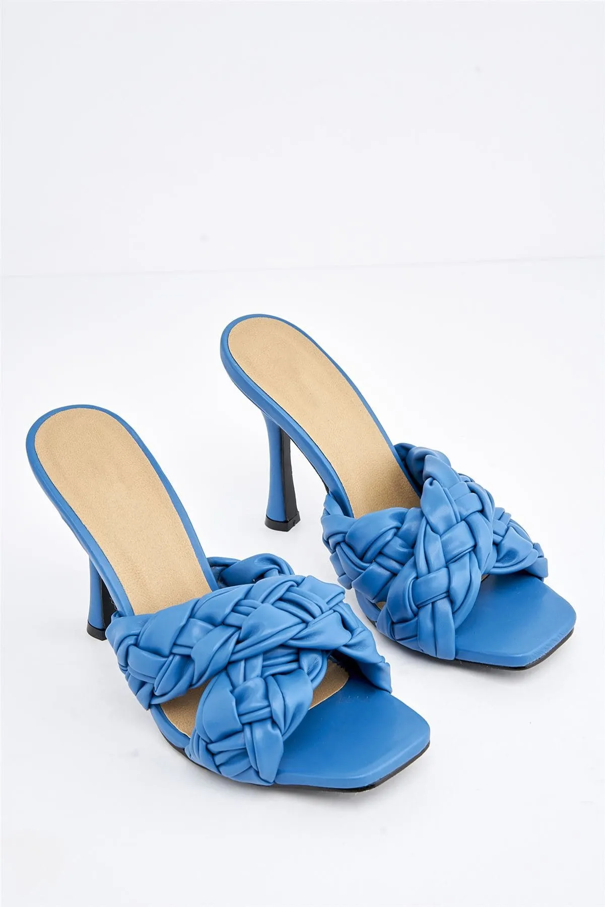 Sorell Plaited Crossover Strap Mule in Blue