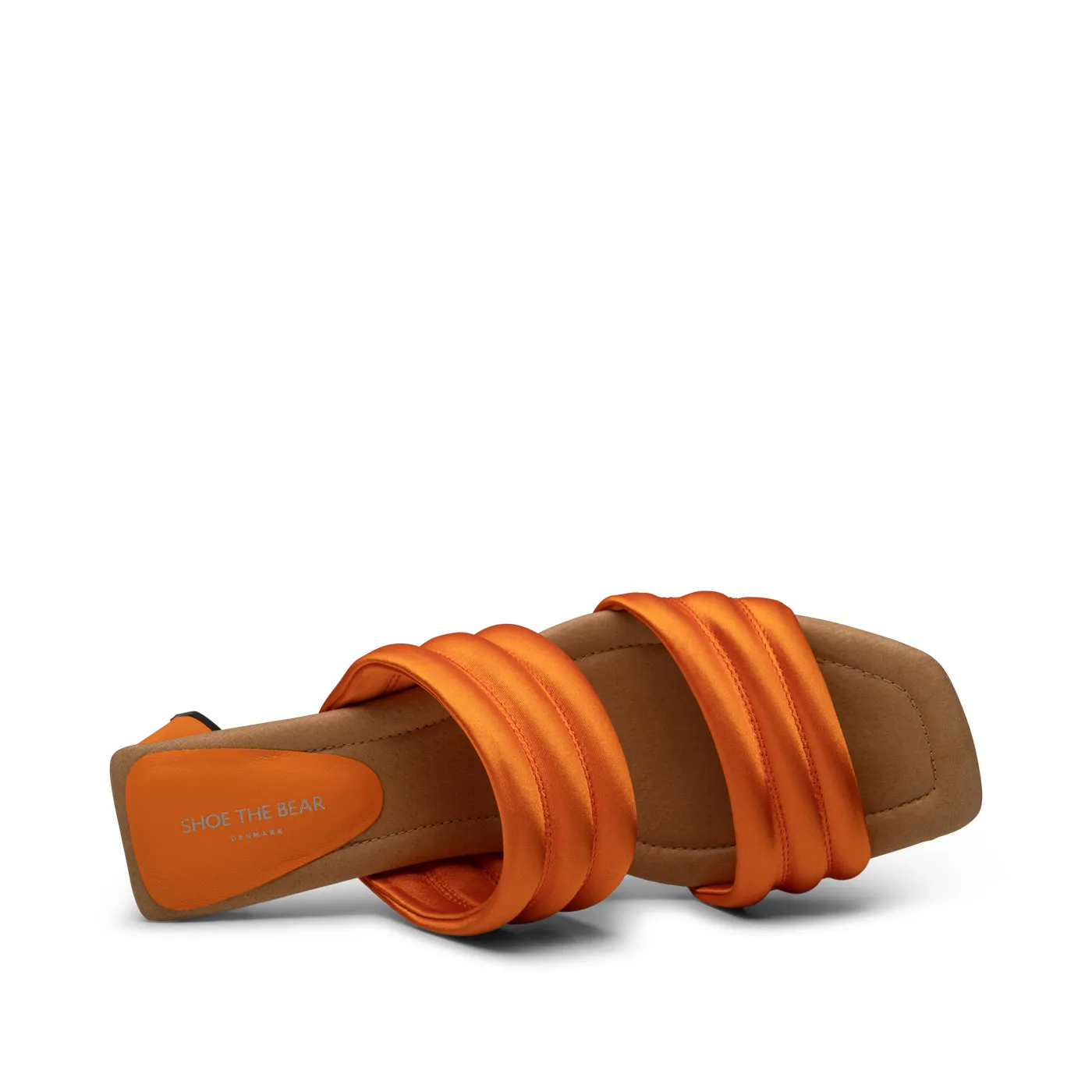 Sylvi hæl tekstil - ORANGE SATIN
