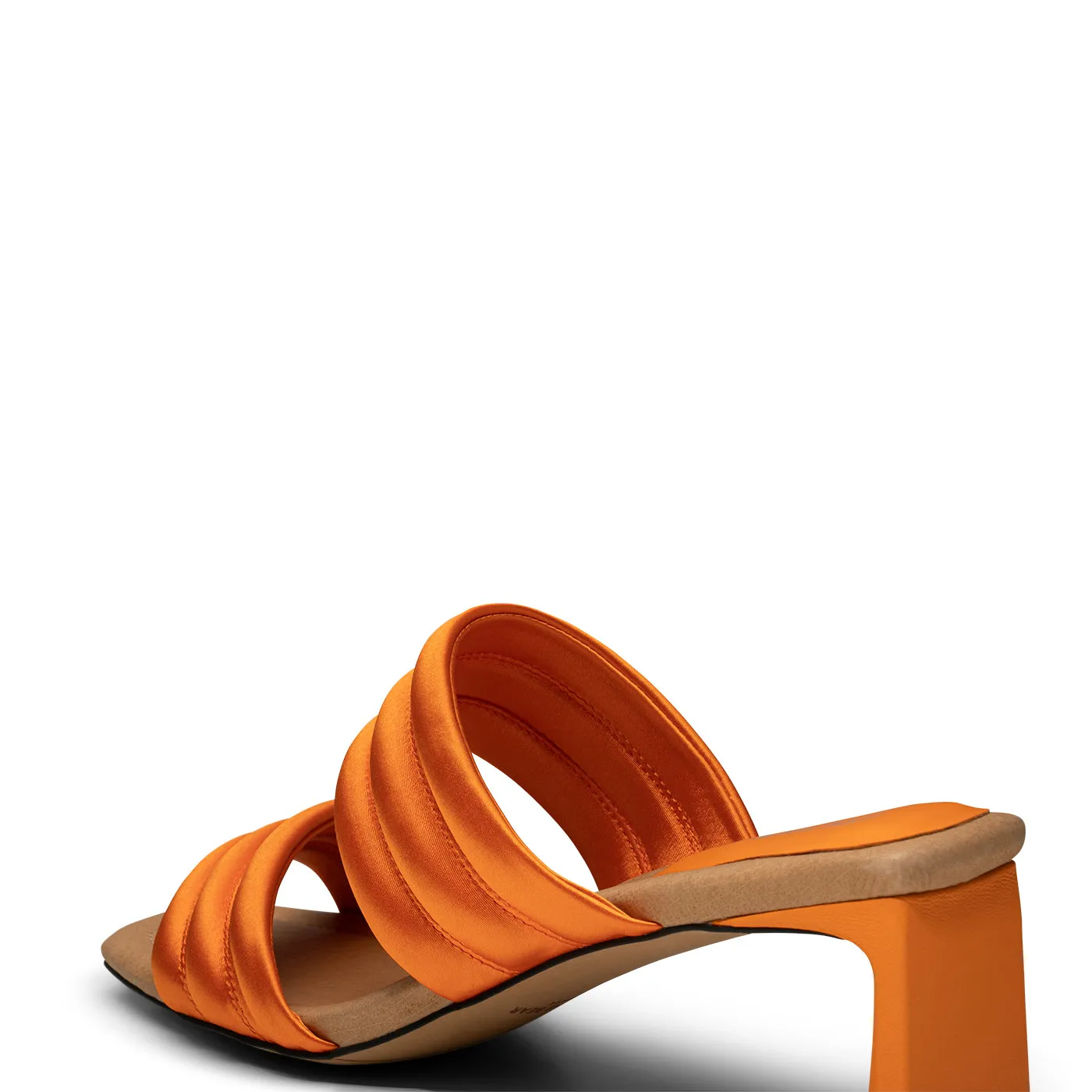Sylvi hæl tekstil - ORANGE SATIN