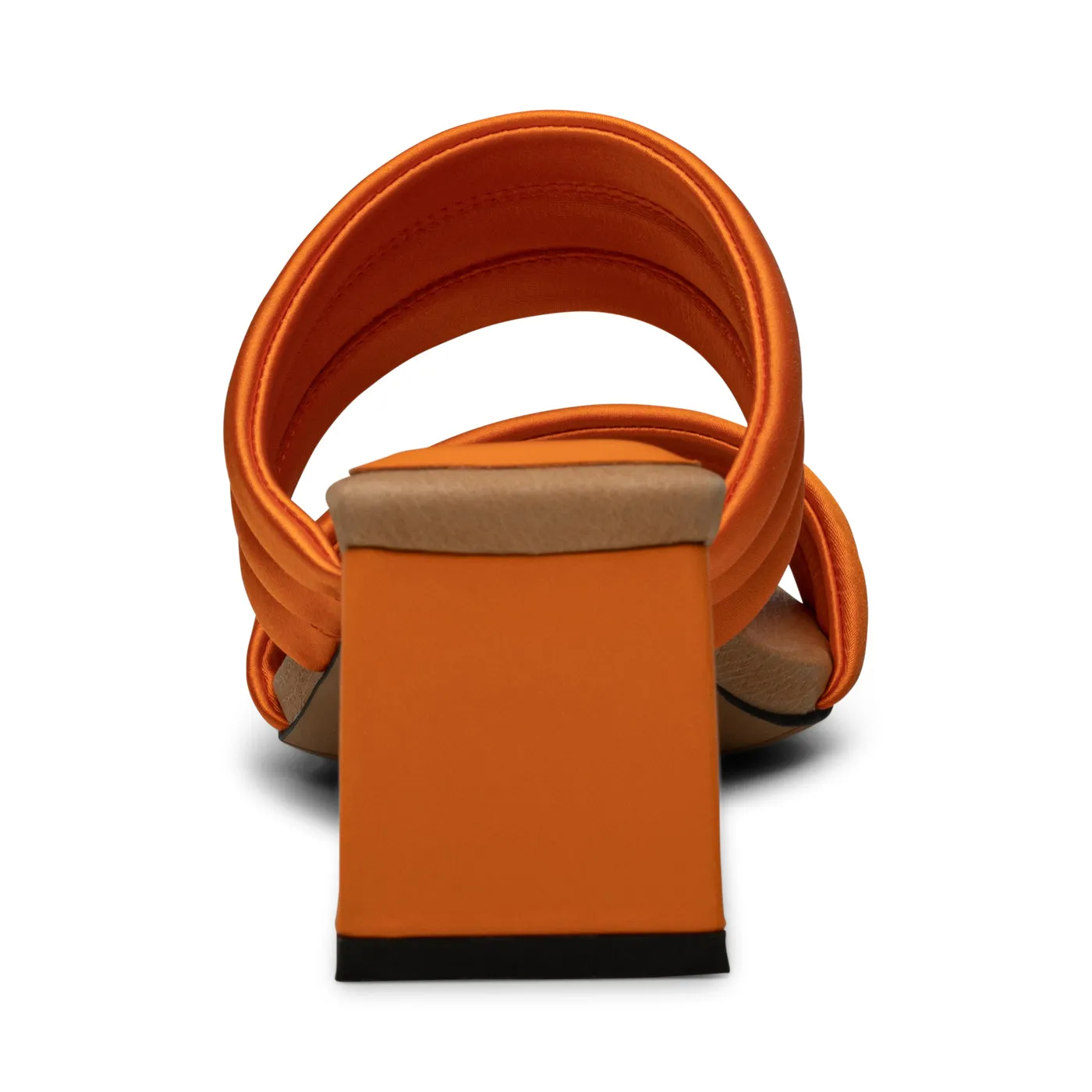 Sylvi hæl tekstil - ORANGE SATIN