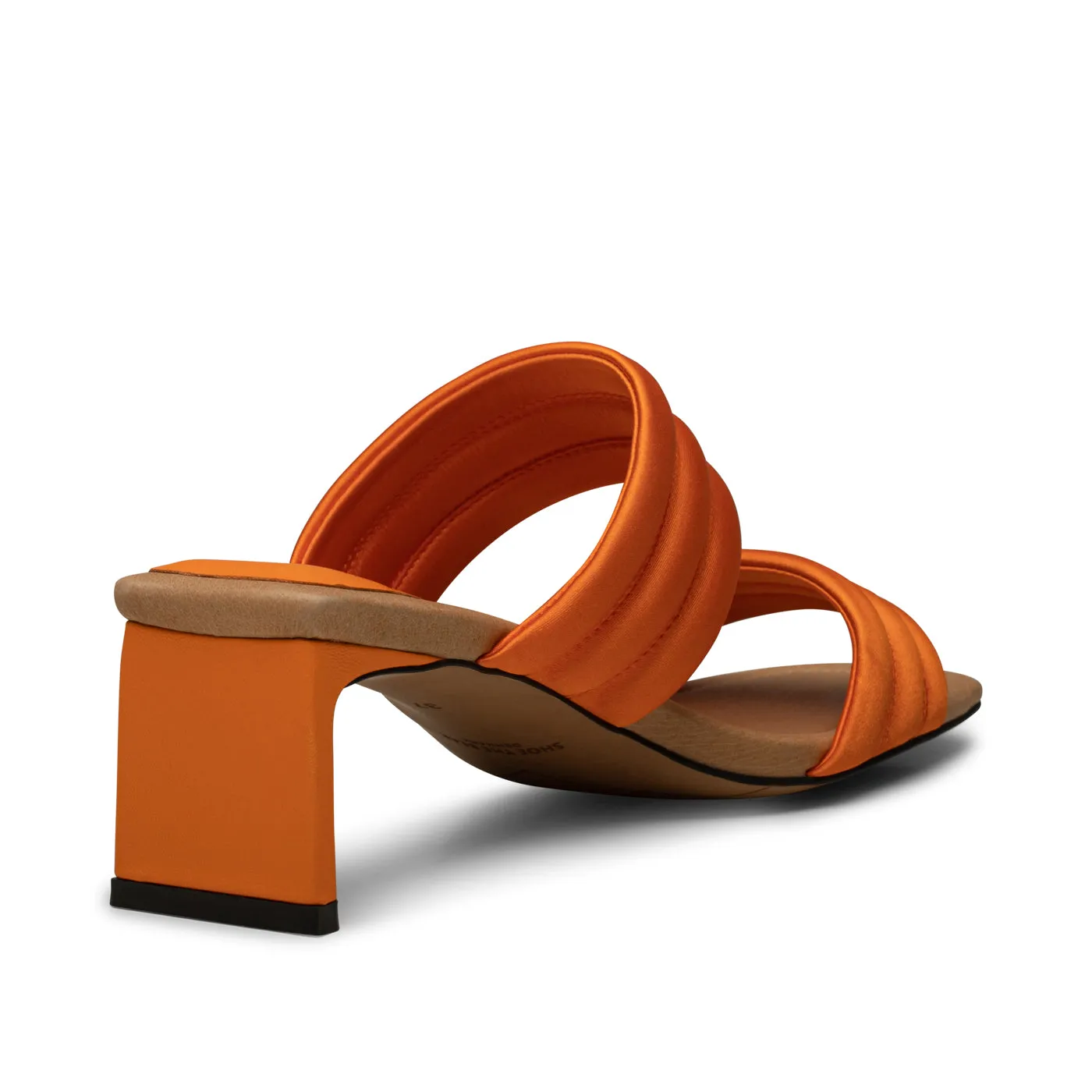 Sylvi hæl tekstil - ORANGE SATIN