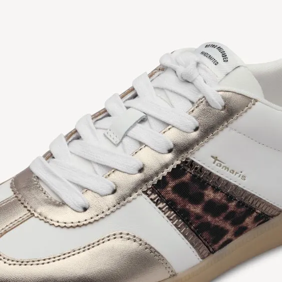Tamaris Animal Print and White Trainer