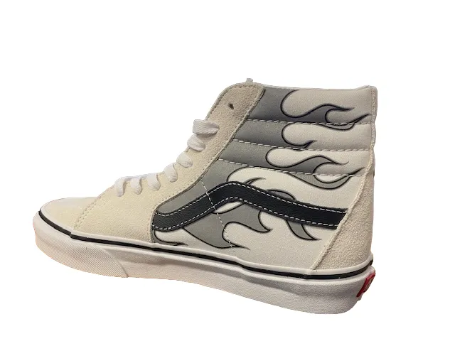 Vans scarpa Sneakers alta unisex Sk8-Hi VN0005U9W001 rifrangente fiamma bianca