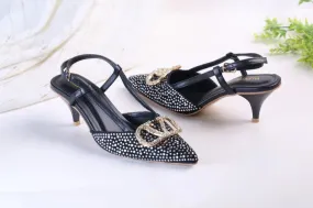 VLOGO SIGNATURE PUMPS - BLACK (SILVER)