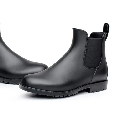 Women ankle short low heel chelsea rain boots