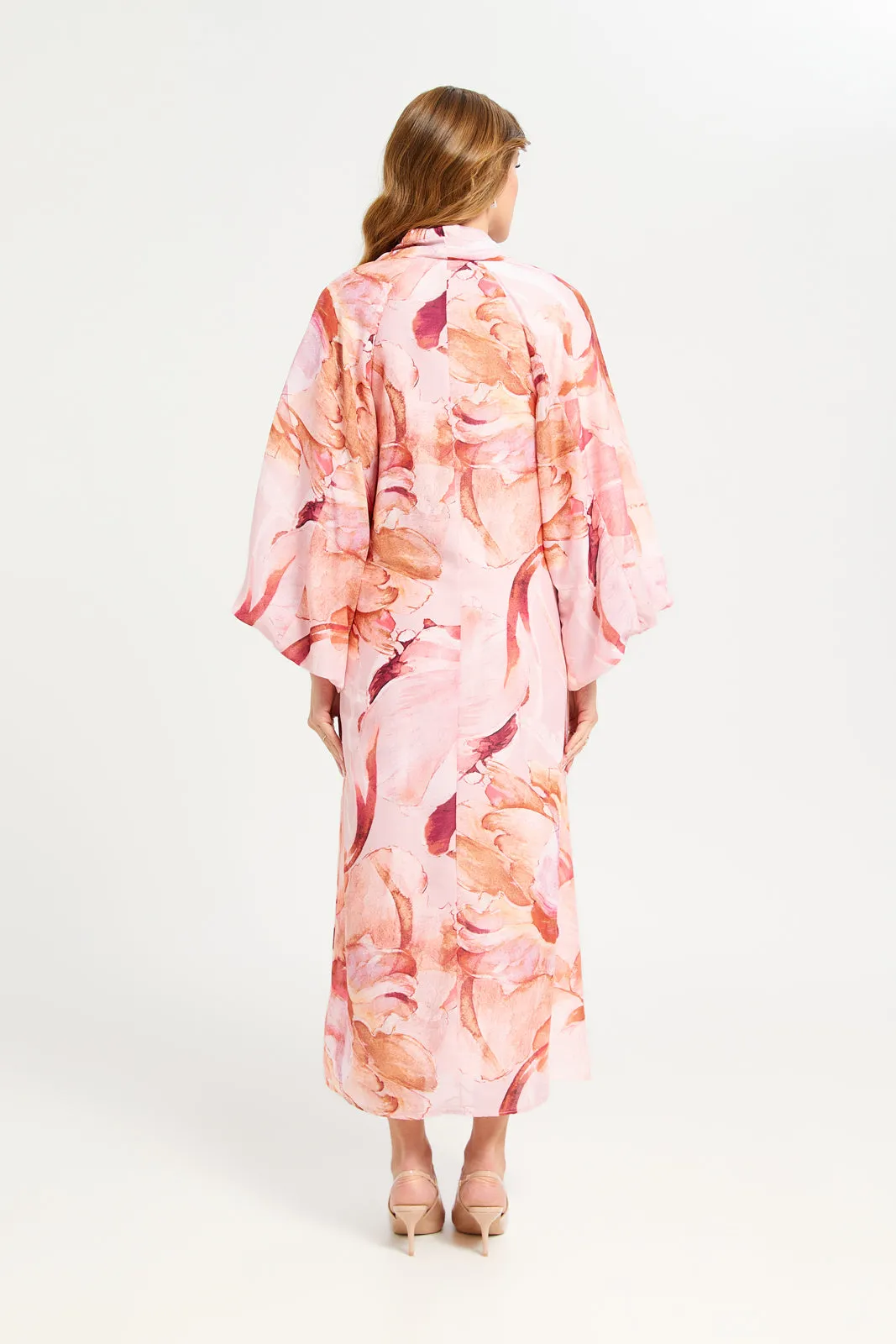 Women Pink Printed Long Sleeve Dress