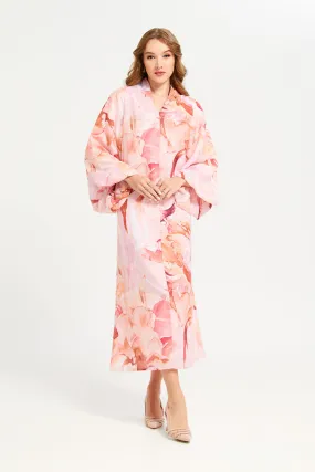 Women Pink Printed Long Sleeve Dress