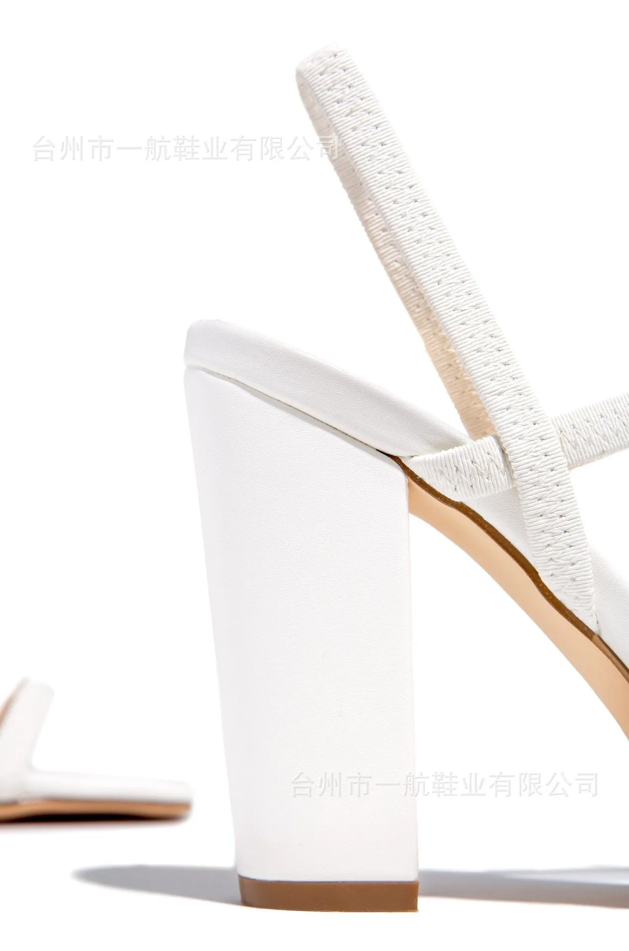 Women square peep toe ankle strap slingback chunky heels