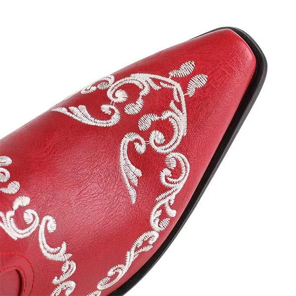 Women'S Embroidered High Block Heel Western Cowboy Boots 70475337C