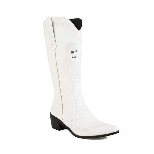 Women'S Embroidered High Block Heel Western Cowboy Boots 70475337C