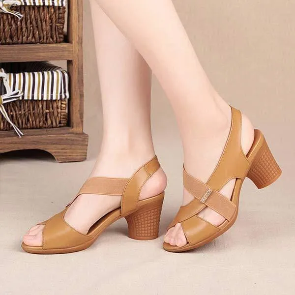 Women'S Fish Mouth Chunky High Heel Sandals 62431885