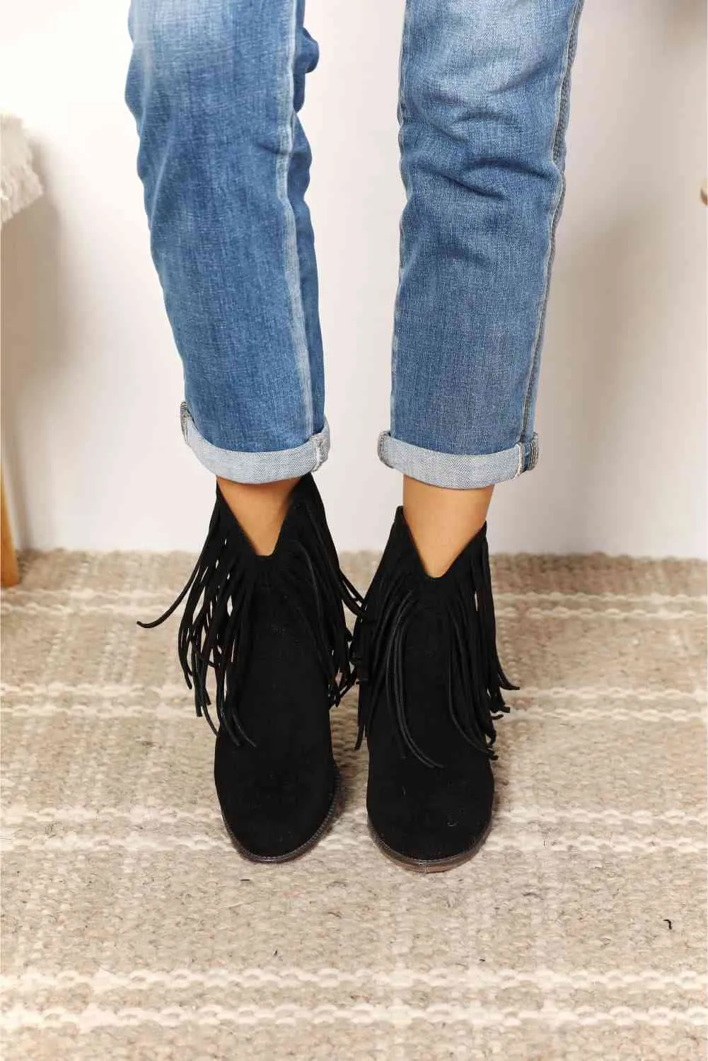 Women's Fringe Cowboy Western Ankle Boots