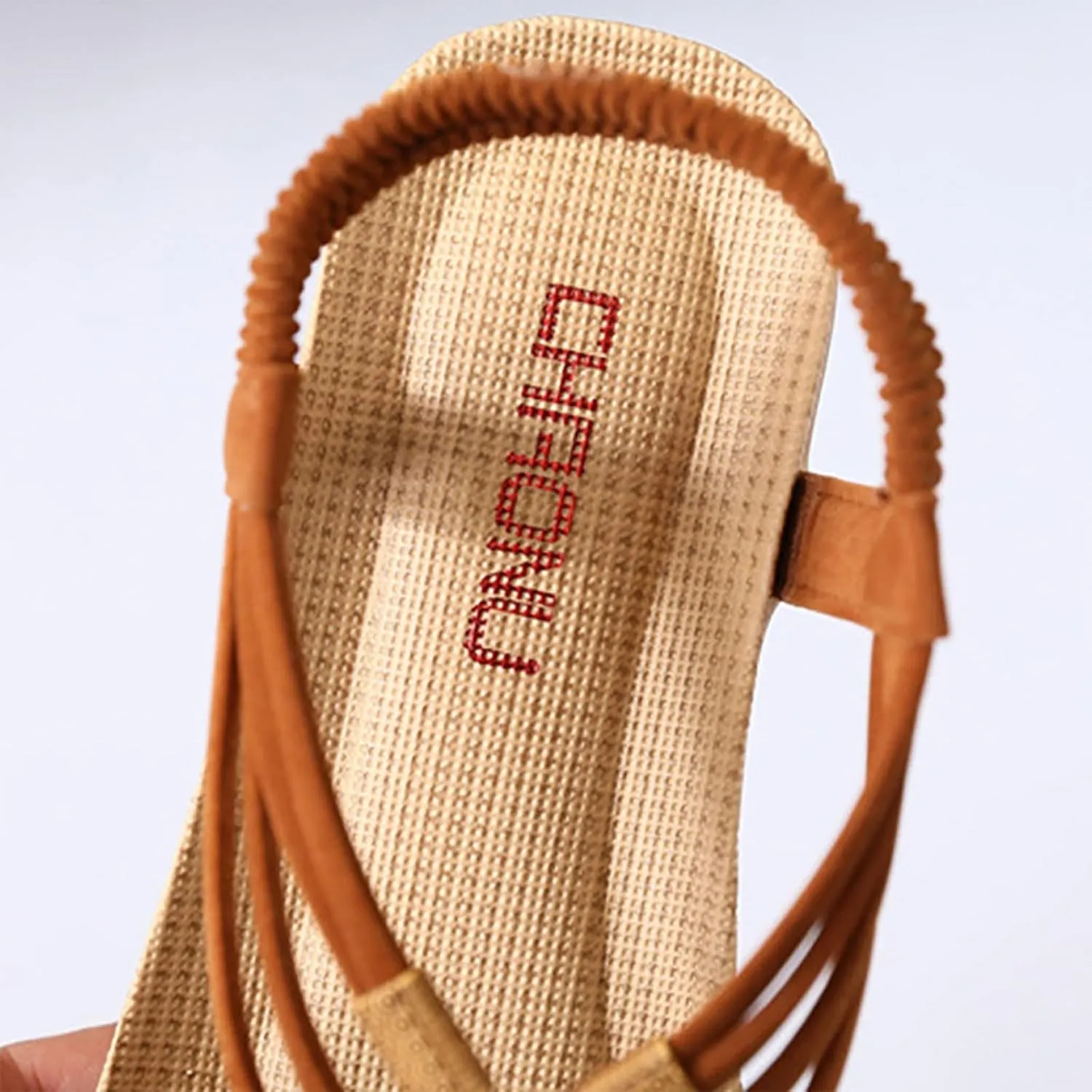 Womens Sandals Retro Slip on Peep Toe Flip Flop Comfortable Large Size Bohemia Summer Beach Flats Shoes